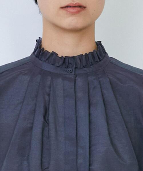 LOISIR(ロワズィール)の「【付け襟セット】コットンシルクボイルフリルカラーブラウス(シャツ/ブラウス・レディース・ライトグレー/ネイビー・FREE)」の18枚目の写真