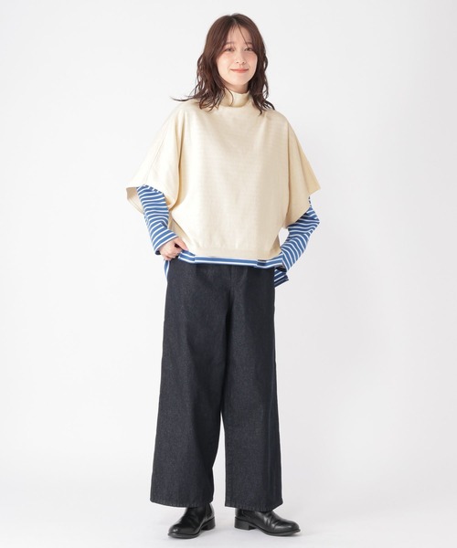 studio CLIP（スタディオクリップ）の「12ゲージコットンカシミヤハーフスリーブベスト（ベスト・レディース・ライトブルー/ライトベージュ/オフホワイト/ライトグレー・FREE）」の7枚目の写真