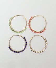 金属アレルギー対応「ieLS」ステンレス カラービジューフープピアス