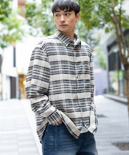 LAKOLE（ラコレ）の「ライトモールチェック長袖シャツ / 647522（シャツ/ブラウス・メンズ・グレー/ブラック/ホワイト・LARGE/MEDIUM）」の6枚目の写真