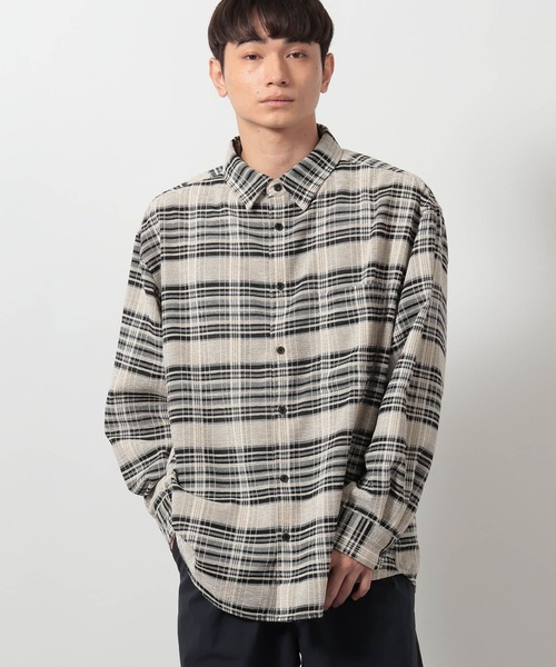 LAKOLE（ラコレ）の「ライトモールチェック長袖シャツ / 647522（シャツ/ブラウス・メンズ・グレー/ブラック/ホワイト・LARGE/MEDIUM）」の8枚目の写真