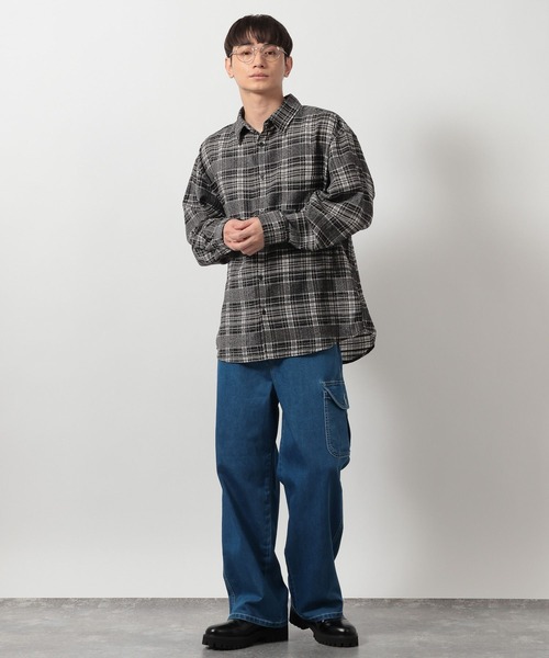 LAKOLE（ラコレ）の「ライトモールチェック長袖シャツ / 647522（シャツ/ブラウス・メンズ・グレー/ブラック/ホワイト・LARGE/MEDIUM）」の10枚目の写真