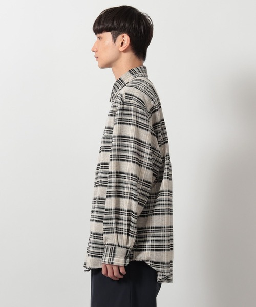 LAKOLE（ラコレ）の「ライトモールチェック長袖シャツ / 647522（シャツ/ブラウス・メンズ・グレー/ブラック/ホワイト・LARGE/MEDIUM）」の14枚目の写真