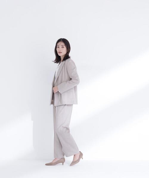 NATURAL BEAUTY BASIC（ナチュラルビューティーベーシック）の「◇リネンライク SETUP ダブルボタンジャケット（テーラードジャケット・レディース・ブラウン/ベージュ・SMALL/MEDIUM/LARGE）」の8枚目の写真