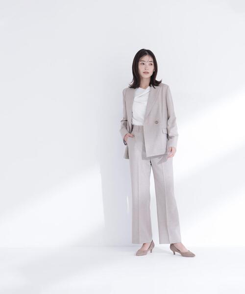 NATURAL BEAUTY BASIC（ナチュラルビューティーベーシック）の「◇リネンライク SETUP ダブルボタンジャケット（テーラードジャケット・レディース・ブラウン/ベージュ・SMALL/MEDIUM/LARGE）」の10枚目の写真