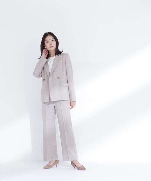 NATURAL BEAUTY BASIC（ナチュラルビューティーベーシック）の「◇リネンライク SETUP ダブルボタンジャケット（テーラードジャケット・レディース・ブラウン/ベージュ・SMALL/MEDIUM/LARGE）」の12枚目の写真