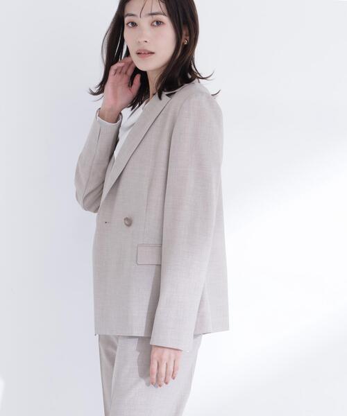 NATURAL BEAUTY BASIC（ナチュラルビューティーベーシック）の「◇リネンライク SETUP ダブルボタンジャケット（テーラードジャケット・レディース・ブラウン/ベージュ・SMALL/MEDIUM/LARGE）」の13枚目の写真