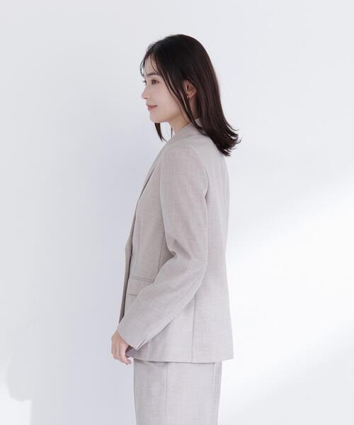 NATURAL BEAUTY BASIC（ナチュラルビューティーベーシック）の「◇リネンライク SETUP ダブルボタンジャケット（テーラードジャケット・レディース・ブラウン/ベージュ・SMALL/MEDIUM/LARGE）」の17枚目の写真
