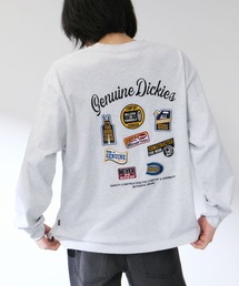 【GENUINE Dickies/ ジェニュインデッキーズ】 バックアップリケ刺繍 /袖チェーン刺繍 ワイドBOXシルエット 長袖Tシャツ