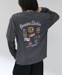 【GENUINE Dickies/ ジェニュインデッキーズ】 バックアップリケ刺繍 /袖チェーン刺繍 ワイドBOXシルエット 長袖Tシャツ