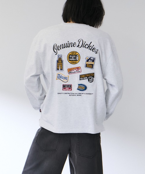 Dickies(ディッキーズ)の「【GENUINE Dickies/ ジェニュインデッキーズ】 バックアップリケ刺繍 /袖チェーン刺繍 ワイドBOXシルエット 長袖Tシャツ(Tシャツ/カットソー・メンズ・ホワイト/ネイビー/オートミール/グレー・M/L/XL)」の6枚目の写真