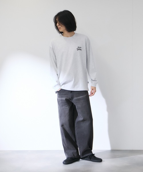 Dickies(ディッキーズ)の「【GENUINE Dickies/ ジェニュインデッキーズ】 バックアップリケ刺繍 /袖チェーン刺繍 ワイドBOXシルエット 長袖Tシャツ(Tシャツ/カットソー・メンズ・ホワイト/ネイビー/オートミール/グレー・M/L/XL)」の8枚目の写真
