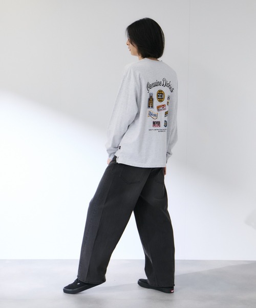 Dickies(ディッキーズ)の「【GENUINE Dickies/ ジェニュインデッキーズ】 バックアップリケ刺繍 /袖チェーン刺繍 ワイドBOXシルエット 長袖Tシャツ(Tシャツ/カットソー・メンズ・ホワイト/ネイビー/オートミール/グレー・M/L/XL)」の9枚目の写真