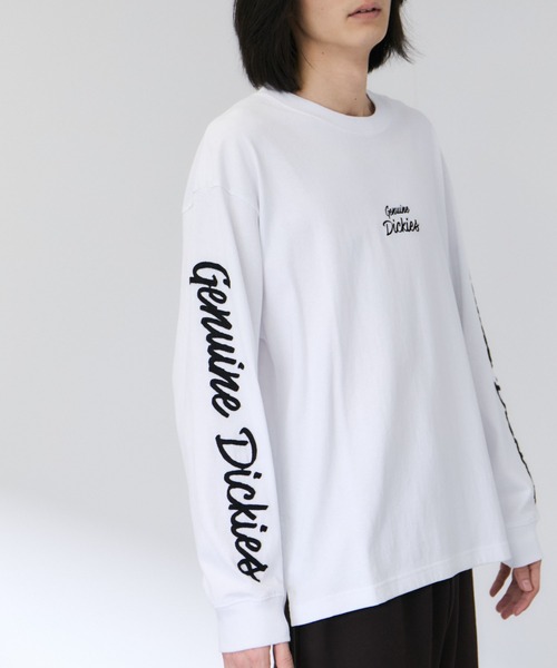 Dickies(ディッキーズ)の「【GENUINE Dickies/ ジェニュインデッキーズ】 バックアップリケ刺繍 /袖チェーン刺繍 ワイドBOXシルエット 長袖Tシャツ(Tシャツ/カットソー・メンズ・ホワイト/ネイビー/オートミール/グレー・M/L/XL)」の10枚目の写真