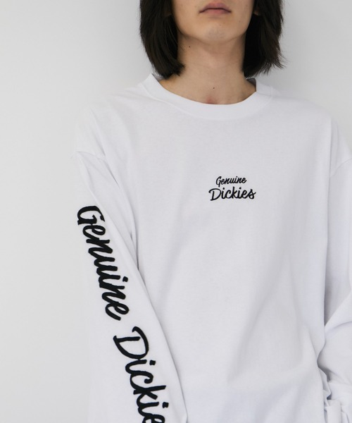 Dickies(ディッキーズ)の「【GENUINE Dickies/ ジェニュインデッキーズ】 バックアップリケ刺繍 /袖チェーン刺繍 ワイドBOXシルエット 長袖Tシャツ(Tシャツ/カットソー・メンズ・ホワイト/ネイビー/オートミール/グレー・M/L/XL)」の11枚目の写真