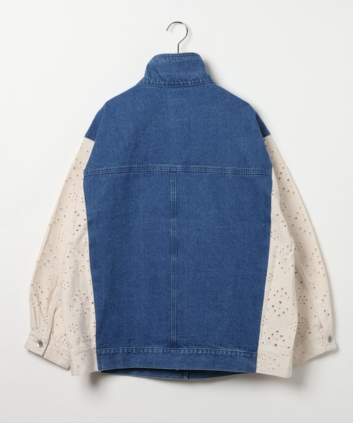 LEPSIM（レプシィム）の「刺繍レースドッキングカバーオール　639392（デニムジャケット・レディース・ブラック/キャメル/ブルー・FREE）」の22枚目の写真