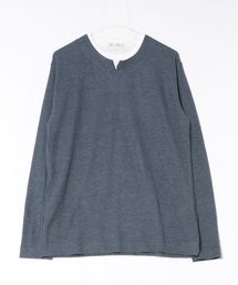 MEN'S MELROSE | リンクスストライプカノコ キーネックTシャツ(Tシャツ/カットソー)