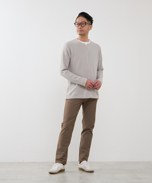 MEN'S MELROSE(メンズメルローズ)の「リンクスストライプカノコ キーネックTシャツ(Tシャツ/カットソー・メンズ・ネイビー/ライトグレー/グリーン・2/3/4)」の18枚目の写真