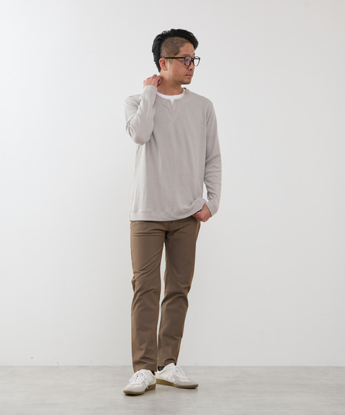 MEN'S MELROSE(メンズメルローズ)の「リンクスストライプカノコ キーネックTシャツ(Tシャツ/カットソー・メンズ・ネイビー/ライトグレー/グリーン・2/3/4)」の19枚目の写真