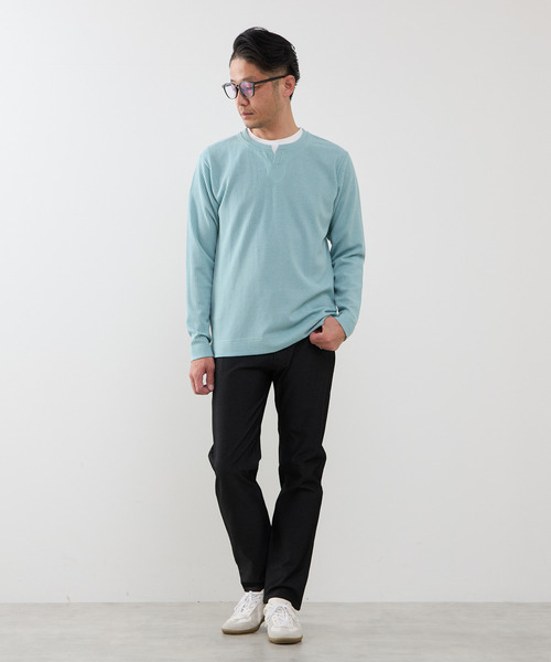 MEN'S MELROSE(メンズメルローズ)の「リンクスストライプカノコ キーネックTシャツ(Tシャツ/カットソー・メンズ・ネイビー/ライトグレー/グリーン・2/3/4)」の22枚目の写真