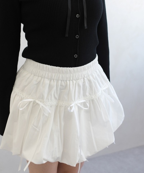 31 Sons de mode（トランテアン　ソン　ドゥ　モード）の「一部店舗限定 ティアードフレアリボンミニスカート（スカート・レディース・ホワイト・ﾌﾘ-）」の8枚目の写真
