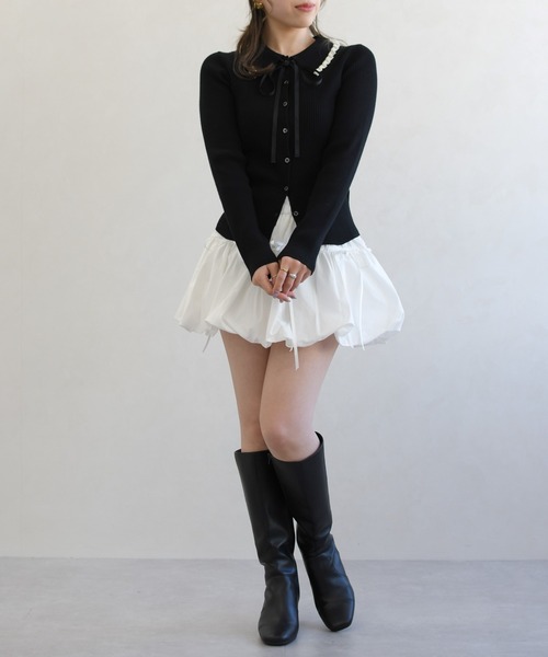 31 Sons de mode（トランテアン　ソン　ドゥ　モード）の「一部店舗限定 ティアードフレアリボンミニスカート（スカート・レディース・ホワイト・ﾌﾘ-）」の12枚目の写真