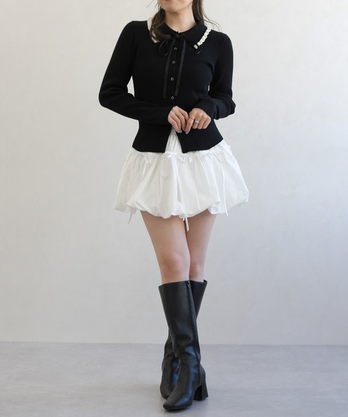 31 Sons de mode（トランテアン　ソン　ドゥ　モード）の「一部店舗限定 ティアードフレアリボンミニスカート（スカート・レディース・ホワイト・ﾌﾘ-）」の14枚目の写真