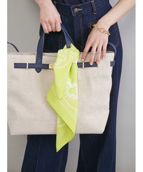 Mila Owen（ミラオーウェン）の「バンダナ柄綿シルクスカーフ（バンダナ/スカーフ・レディース・ブラウン/ピンク/ライム・F）」の8枚目の写真