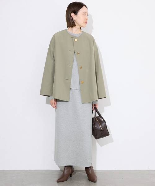 SLOBE IENA（スローブイエナ）の「《セットアップ対応可/追加2》コットンダブルフェイスプルオーバー（ニット/セーター・レディース・ベージュ/イエロー/チャコールグレー/ネイビー・FREE）」の12枚目の写真