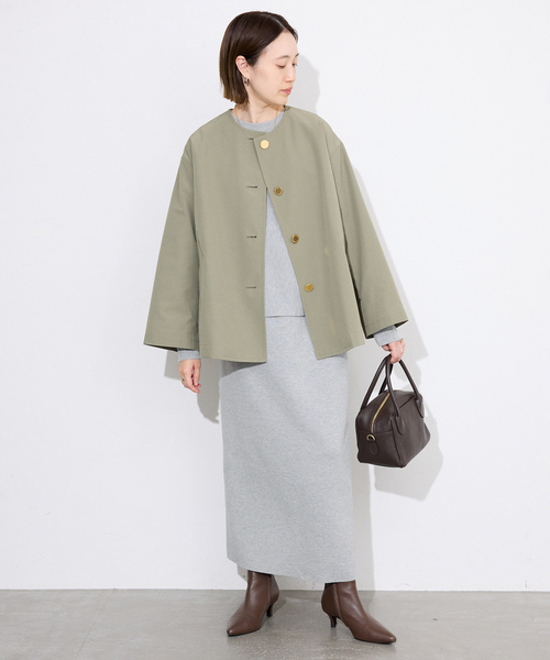 SLOBE IENA（スローブイエナ）の「《セットアップ対応可/追加2》コットンダブルフェイスプルオーバー（ニット/セーター・レディース・ベージュ/イエロー/チャコールグレー/ネイビー・FREE）」の13枚目の写真