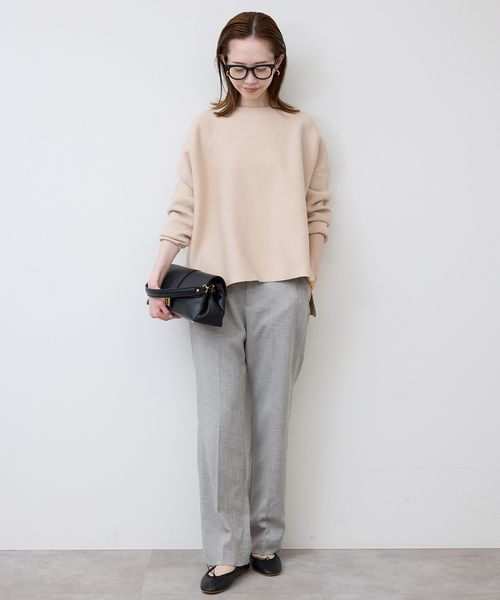 SLOBE IENA（スローブイエナ）の「《セットアップ対応可/追加2》コットンダブルフェイスプルオーバー（ニット/セーター・レディース・ベージュ/イエロー/チャコールグレー/ネイビー・FREE）」の14枚目の写真