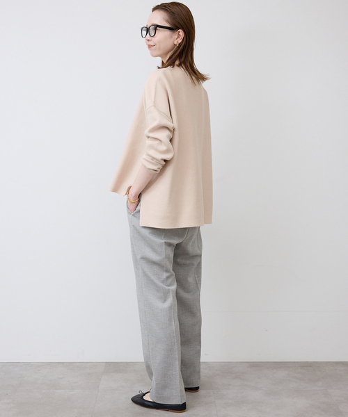 SLOBE IENA（スローブイエナ）の「《セットアップ対応可/追加2》コットンダブルフェイスプルオーバー（ニット/セーター・レディース・ベージュ/イエロー/チャコールグレー/ネイビー・FREE）」の15枚目の写真