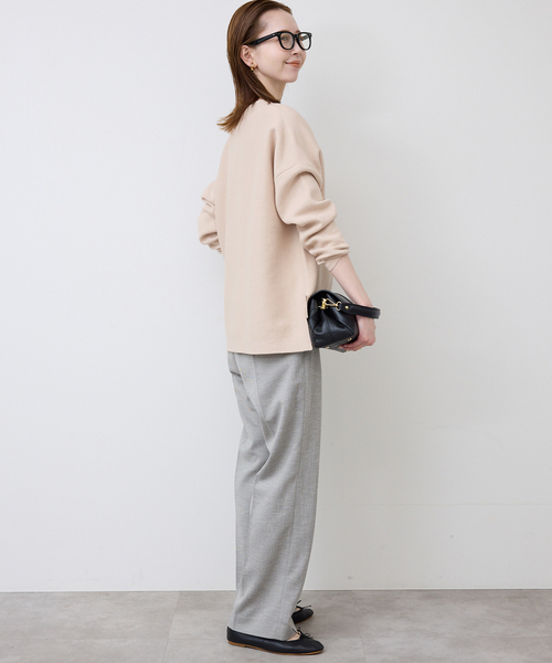 SLOBE IENA（スローブイエナ）の「《セットアップ対応可/追加2》コットンダブルフェイスプルオーバー（ニット/セーター・レディース・ベージュ/イエロー/チャコールグレー/ネイビー・FREE）」の16枚目の写真