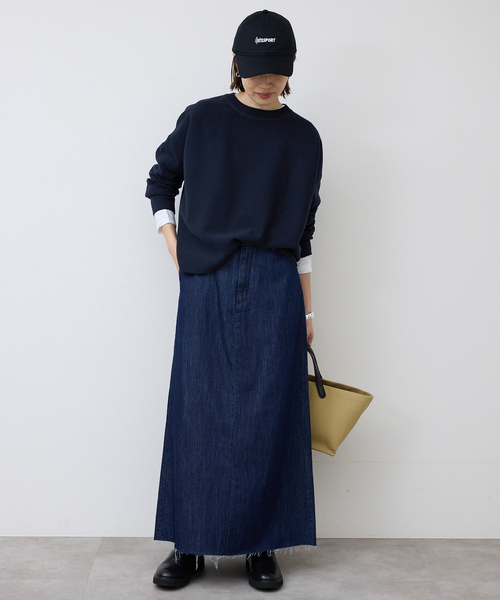 SLOBE IENA（スローブイエナ）の「《セットアップ対応可/追加2》コットンダブルフェイスプルオーバー（ニット/セーター・レディース・ベージュ/イエロー/チャコールグレー/ネイビー・FREE）」の21枚目の写真