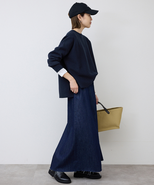 SLOBE IENA（スローブイエナ）の「《セットアップ対応可/追加2》コットンダブルフェイスプルオーバー（ニット/セーター・レディース・ベージュ/イエロー/チャコールグレー/ネイビー・FREE）」の22枚目の写真