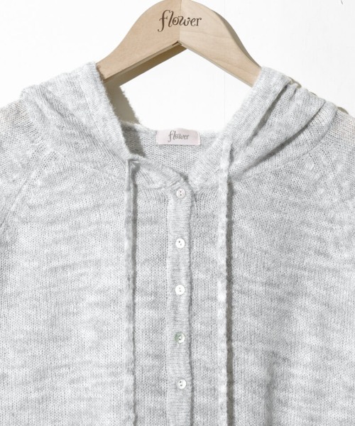 flower（フラワー）の「フラッフニットフーディー（カーディガン/ボレロ・レディース・グレー/ピンク・FREE）」の6枚目の写真