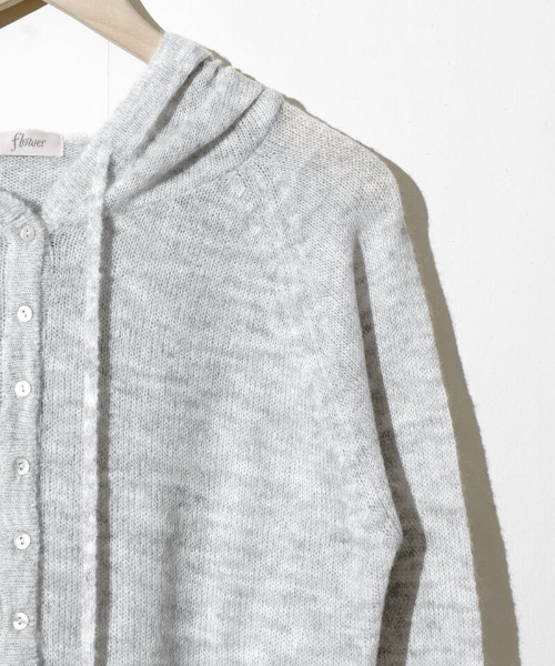 flower（フラワー）の「フラッフニットフーディー（カーディガン/ボレロ・レディース・グレー/ピンク・FREE）」の8枚目の写真