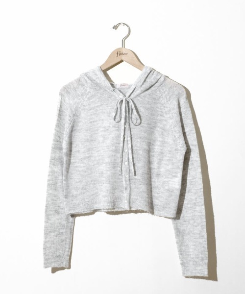 flower（フラワー）の「フラッフニットフーディー（カーディガン/ボレロ・レディース・グレー/ピンク・FREE）」の10枚目の写真