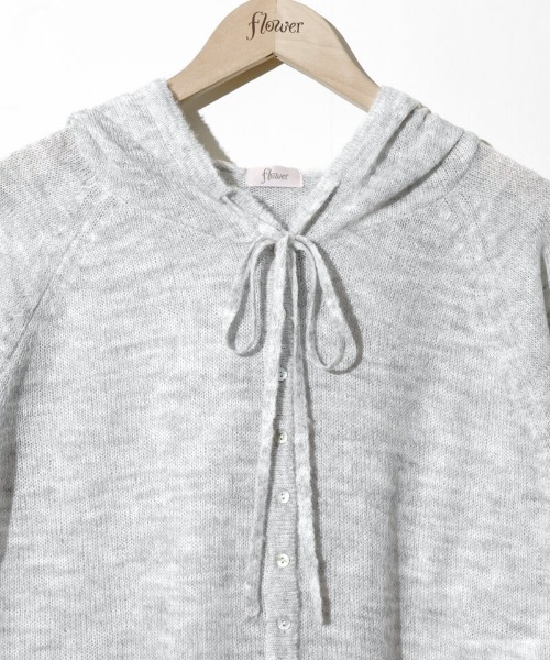 flower（フラワー）の「フラッフニットフーディー（カーディガン/ボレロ・レディース・グレー/ピンク・FREE）」の11枚目の写真