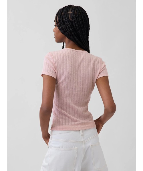 GAP(ギャップ)の「ポインテール クルーネックTシャツ(Tシャツ/カットソー・レディース・イエロー/ホワイト/ピンク/ブルー・XXS/XL/L/M/S/XS)」の6枚目の写真