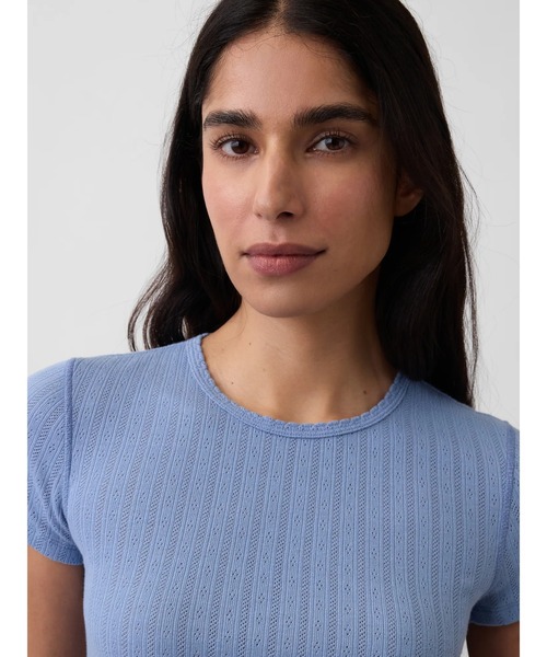 GAP(ギャップ)の「ポインテール クルーネックTシャツ(Tシャツ/カットソー・レディース・イエロー/ホワイト/ピンク/ブルー・XXS/XL/L/M/S/XS)」の9枚目の写真