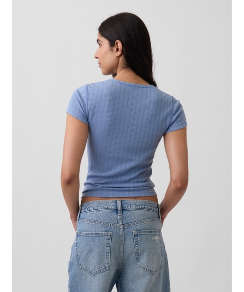 GAP(ギャップ)の「ポインテール クルーネックTシャツ(Tシャツ/カットソー・レディース・イエロー/ホワイト/ピンク/ブルー・XXS/XL/L/M/S/XS)」の10枚目の写真