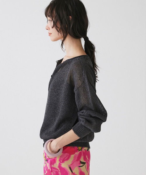 BABYLONE（バビロン）の「ペーパー2WAYプルオーバー（ニット/セーター・レディース・ピンク/ホワイト/チャコール・フリー）」の5枚目の写真