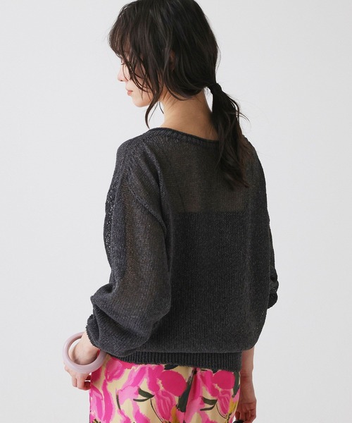 BABYLONE（バビロン）の「ペーパー2WAYプルオーバー（ニット/セーター・レディース・ピンク/ホワイト/チャコール・フリー）」の6枚目の写真