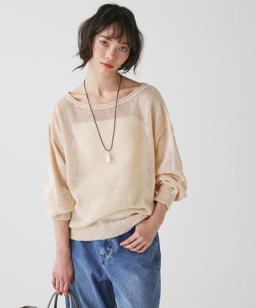 BABYLONE（バビロン）の「ペーパー2WAYプルオーバー（ニット/セーター・レディース・ピンク/ホワイト/チャコール・フリー）」の17枚目の写真