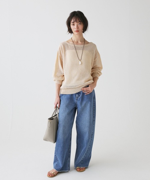 BABYLONE（バビロン）の「ペーパー2WAYプルオーバー（ニット/セーター・レディース・ピンク/ホワイト/チャコール・フリー）」の21枚目の写真