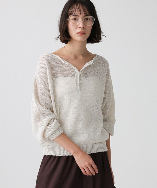 BABYLONE（バビロン）の「ペーパー2WAYプルオーバー（ニット/セーター・レディース・ピンク/ホワイト/チャコール・フリー）」の10枚目の写真