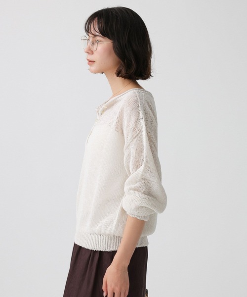 BABYLONE（バビロン）の「ペーパー2WAYプルオーバー（ニット/セーター・レディース・ピンク/ホワイト/チャコール・フリー）」の11枚目の写真