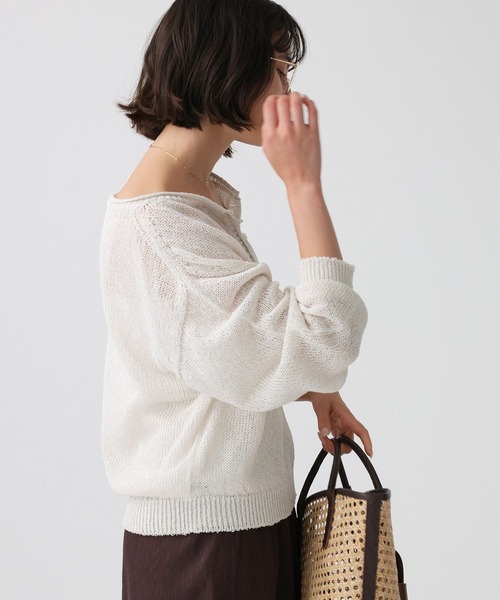 BABYLONE（バビロン）の「ペーパー2WAYプルオーバー（ニット/セーター・レディース・ピンク/ホワイト/チャコール・フリー）」の13枚目の写真