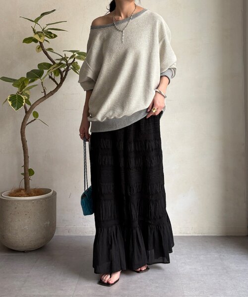 DouDou(ドゥドゥ)の「インドレースティアードスカート(スカート・レディース・ホワイト/ブラック・FREE)」の20枚目の写真